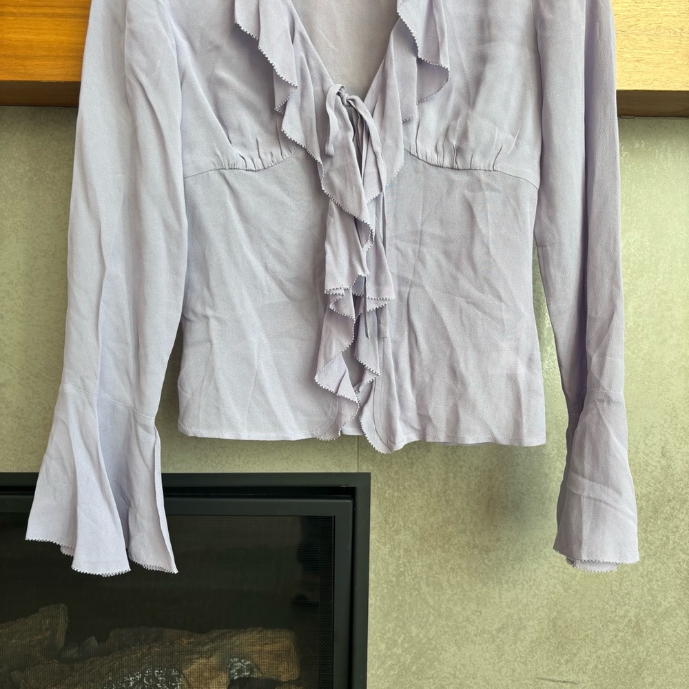 Reformation Lavender Ruffle Blouse - Picture 5 of 15